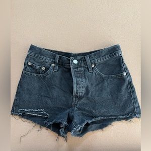Levi’s black 501 shorts (women)